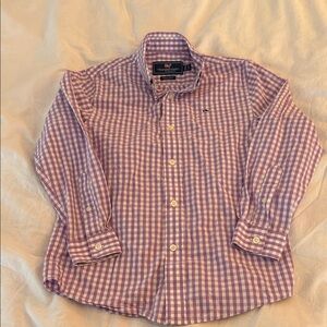 Vineyard Vines Purple Check Kids Button Down Shirt